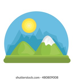 landscape mountain green river design