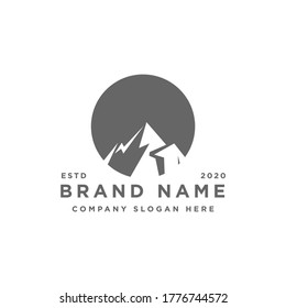 landscape mountain hills logo design vector illustration