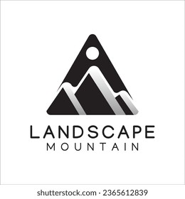 Landscape Mountain Logo Design Mountain Badge Logotype Adventure Template 3D 