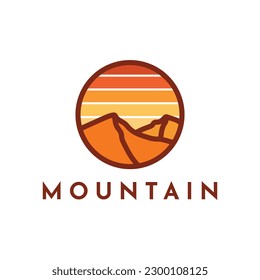 Landscape mountain logo illustration, outdoor adventure logo design
