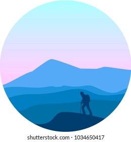 Landscape mountain with mountaineer
