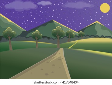 Landscape mountain night