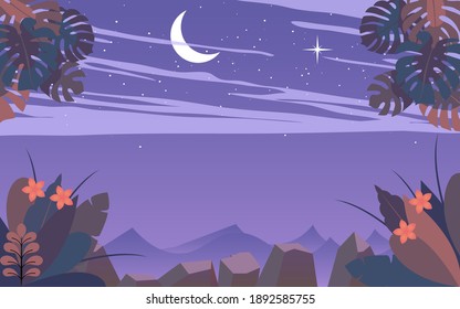 Bergwelt in der Nacht im Winter