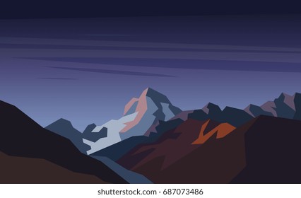 Landscape with Mountain Peaks.