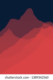 Landscape with Mountain Peaks Abstract Background. Gradient Vector Illustration