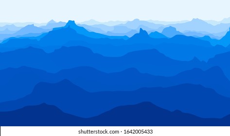 Landscape with Mountain Peaks Abstract Background. Gradient Vector Illustration.