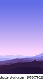 Landscape with Mountain Peaks Abstract Background. Gradient Vector Illustration
