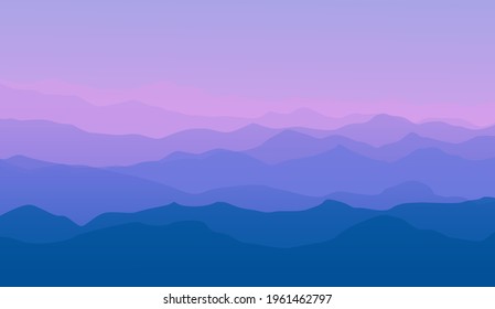 Landscape with Mountain Peaks Abstract Background. Gradient Vector Illustration