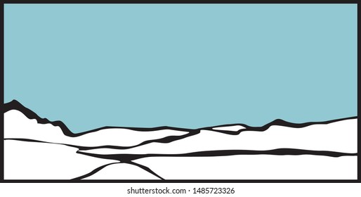 Landscape with Mountain Peaks. Vector illustration.