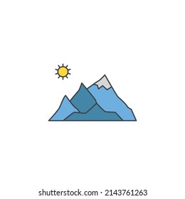 Landscape Mountain Range Icon Color Icon Stock Vector (Royalty Free ...