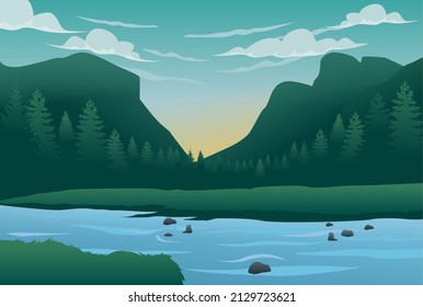 paisaje de los ríos de montaña naturaleza verde