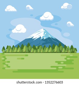Landscape with mountain scenery