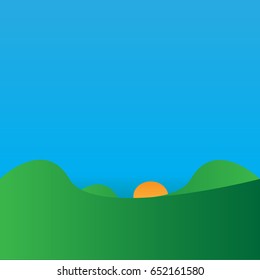 landscape mountain and sun