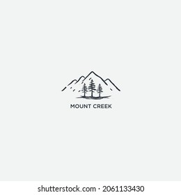 landscape mountain and tree logo vintage