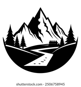 Diseño de Arte vectorial de montaña