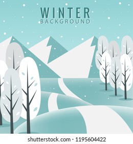 Landscape Mountain Winter Background