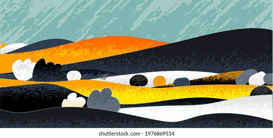 landscape mountain winter night vector background