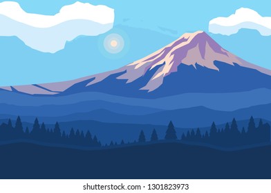 landscape mountainous scene icon