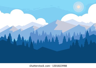 landscape mountainous scene icon