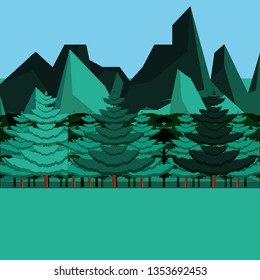 landscape mountainous scene icon