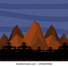 landscape mountainous scene icon