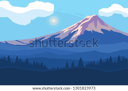 landscape mountainous scene icon