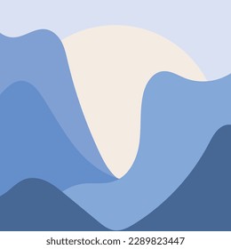 Landscape Mountains Background. Contemporary modern wallpapper trendy vector illustrations
