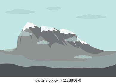 landscape mountains blue sky