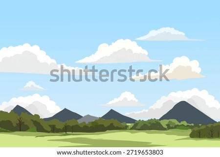 landscape with mountains and clouds