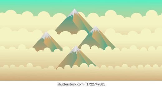 Ilustración vectorial de las montañas paisajísticas