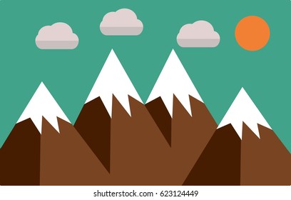 Landscape - mountains flat style.