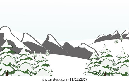 Landscape mountains and forest