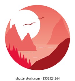 landscape mountains forest