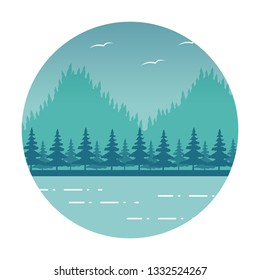 landscape mountains forest
