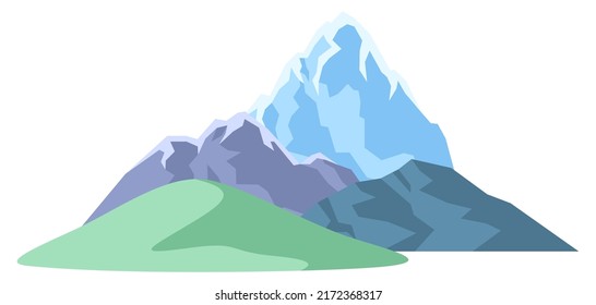 Landscape with mountains and hills. Natural illustration. Abstract style.