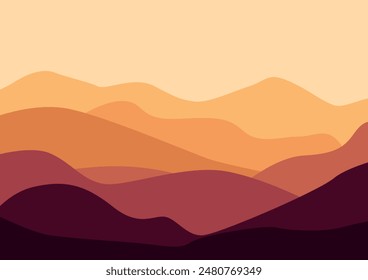 landscape mountains illustration for background