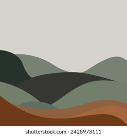 paisaje con montañas ilustración diseño creativo hermoso fondo de pantalla de arte