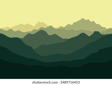 landscape with mountains illustration design