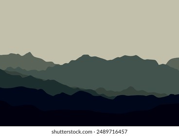 landscape with mountains illustration design