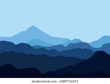 landscape with mountains illustration design