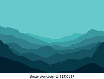 landscape mountains illustration design for wallpaper
