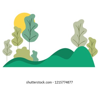 landscape with mountains isolated icon