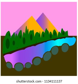 landscape of mountains and lakes