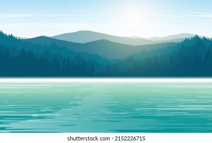 Landscape of mountains and lakes. Natural background images.