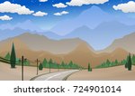 landscape with mountains and the road
