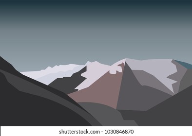 landscape of mountains at sunset