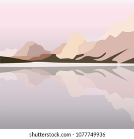 landscape of mountains at sunset