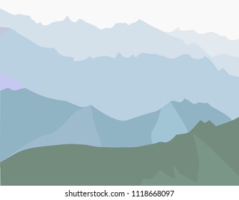 landscape of mountains at sunset
