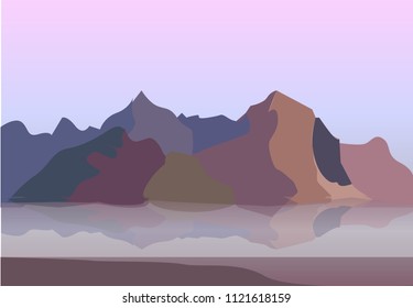 landscape of mountains at sunset