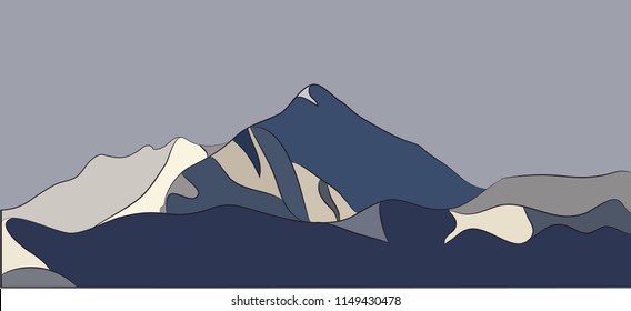 landscape of mountains at sunset